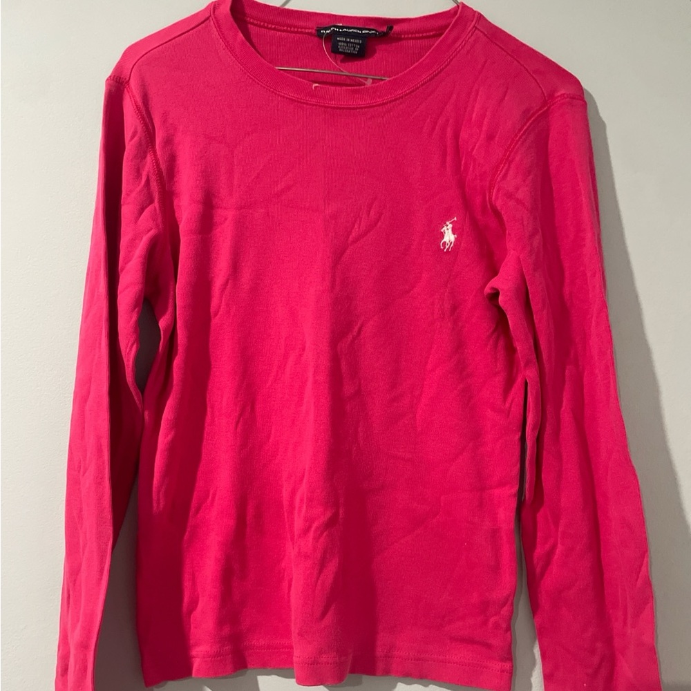 Polo by Ralph Lauren Bright Pink Long Sleeve Tee